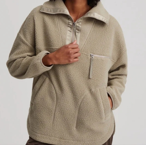 New VARLEY Daniel Oversized Fit Half Zip Pullover Seneca Rock Fleece Jacket NWT - Picture 1 of 12